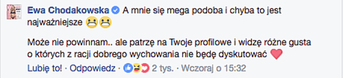 Komentarz Ewy Chodakowskiej