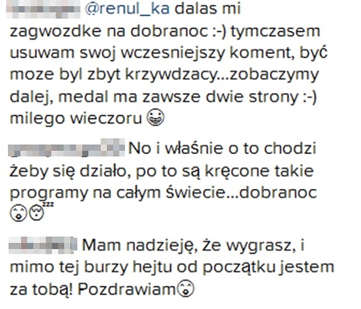 Komentarze na profilu Renaty Kaczoruk