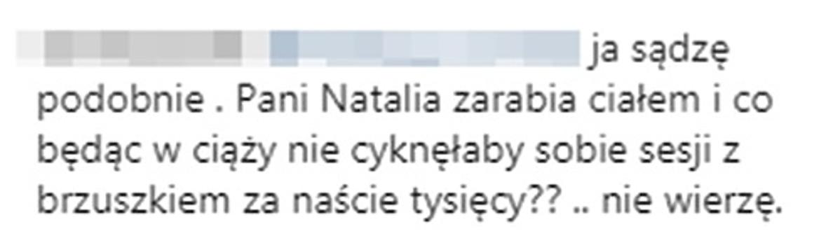 Komentarze na temat ciąży Natalii Siwiec