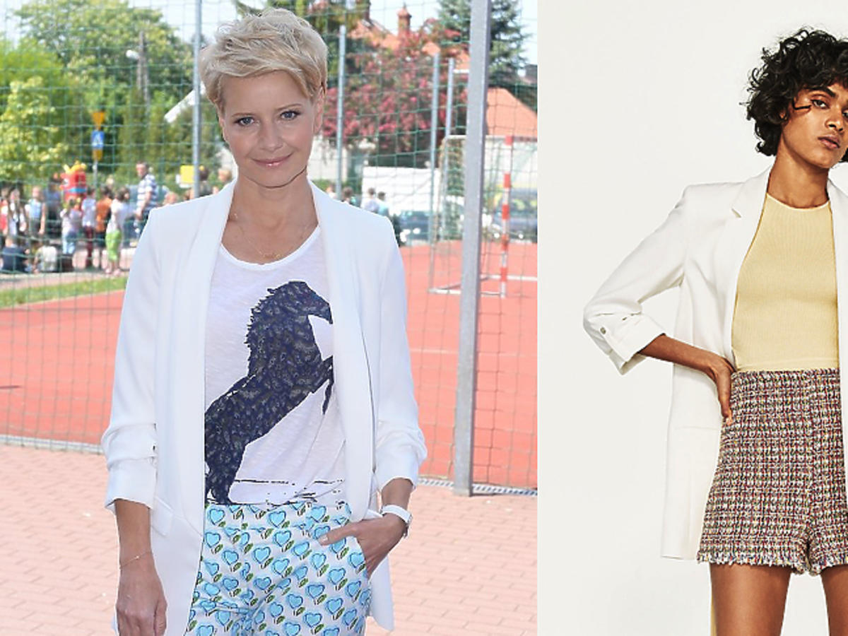 Kożuchowska w marynarce smokingowej Zara, 199 zł