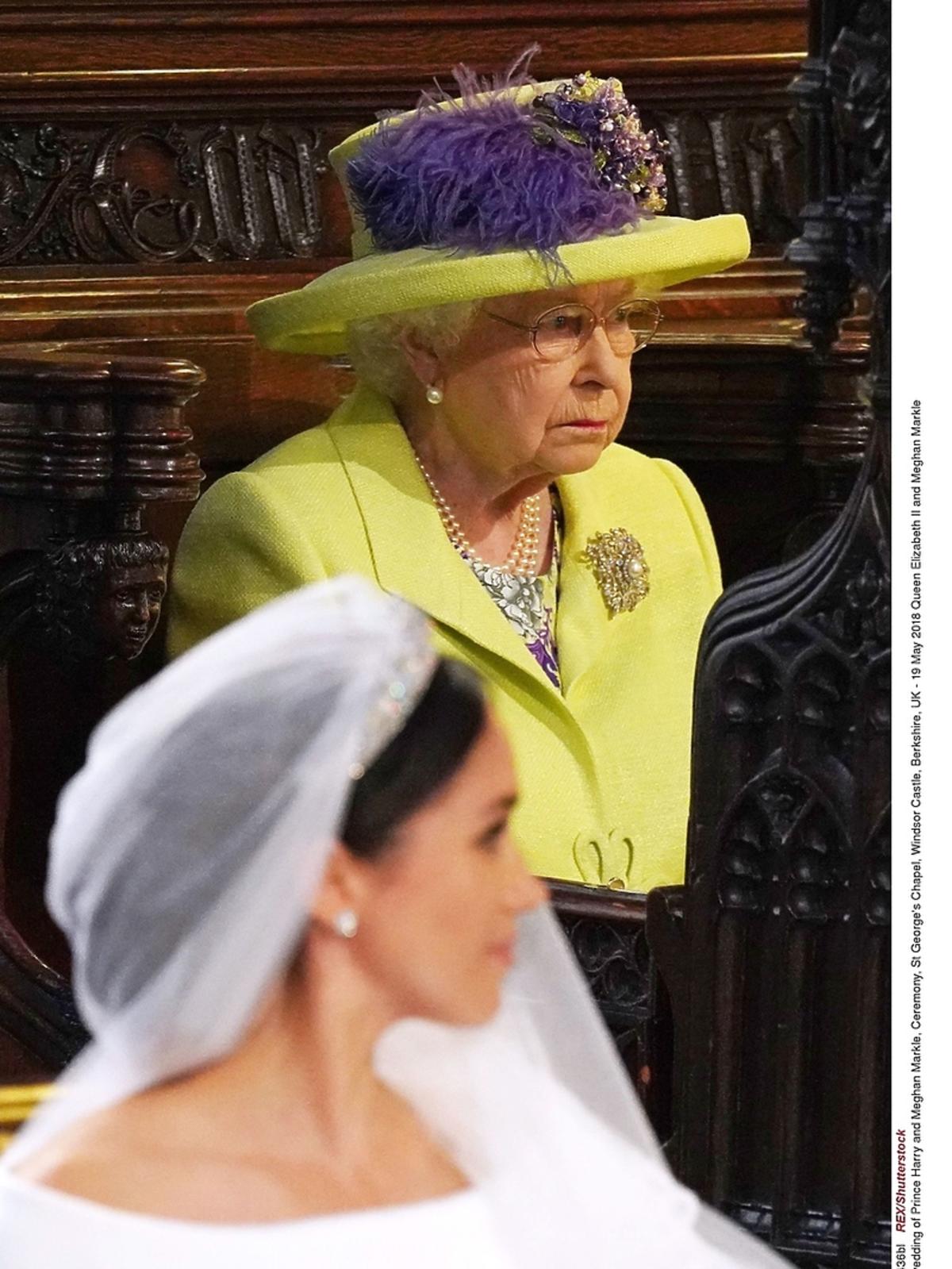 Królowa Elżbieta na ślubie Meghan Markle i księcia Harry'ego