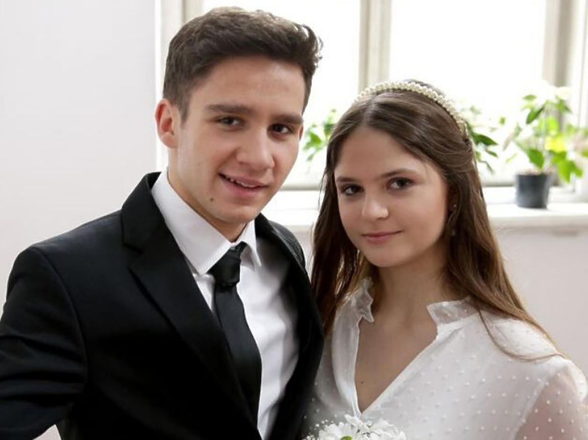 Krystian Domagała i Monika Mielnicka na planie M jak miłość