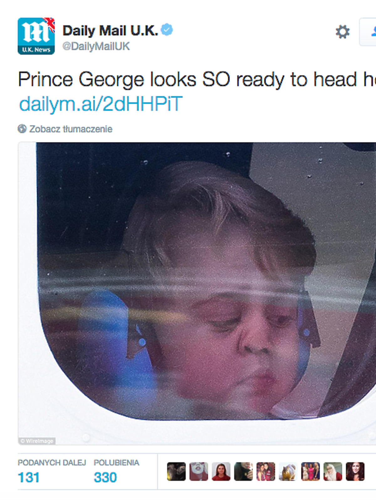 Książę George w samolocie