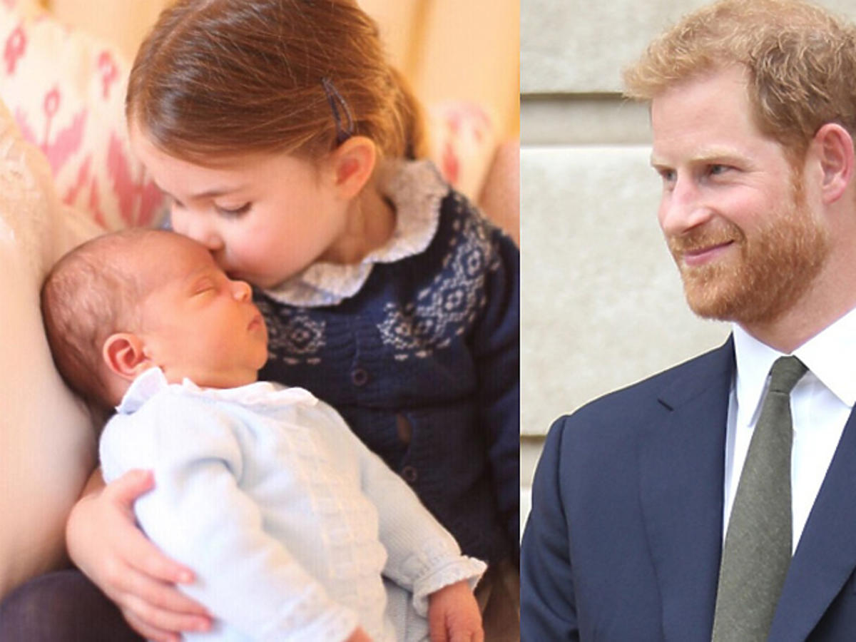 Książę Harry w garniturze, książę Ludwik z siostrą