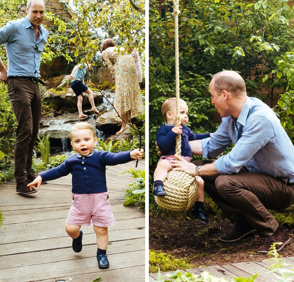 Książę William książę Louis w ogrodzie