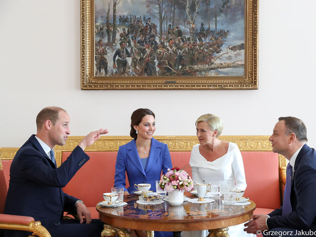 Książę William, księżna Kate, Agata Duda i Andrzej Duda na śniadaniu