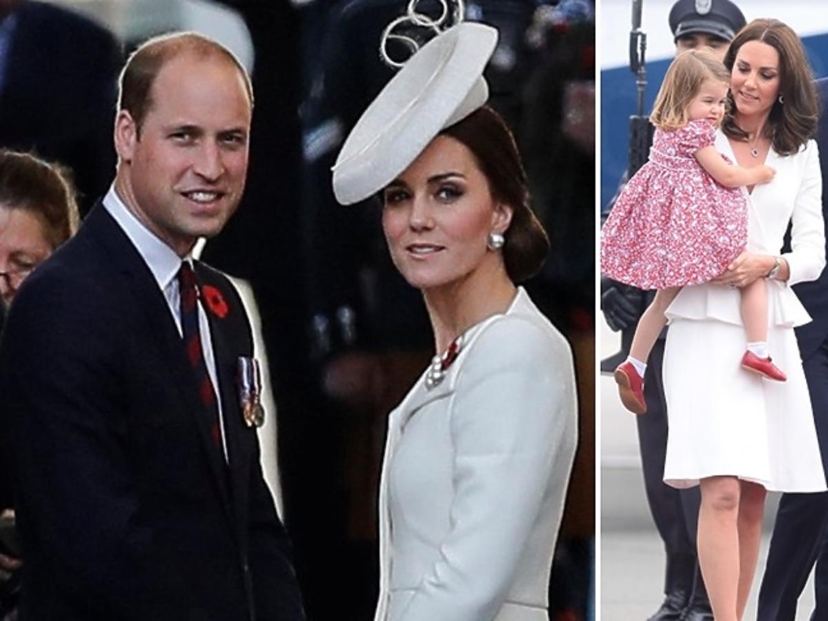 książę William, księżna Kate, księżniczka Charlotte, książę George