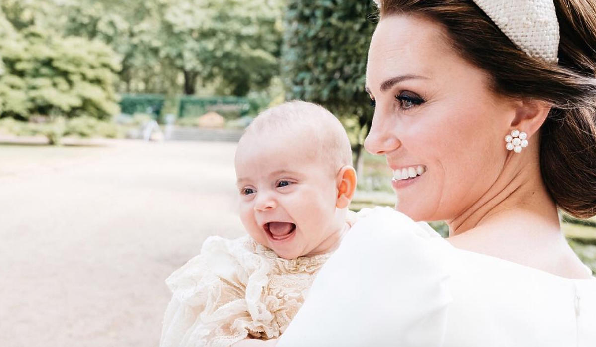 Księżna Kate i książę Louis podczas chrzcin
