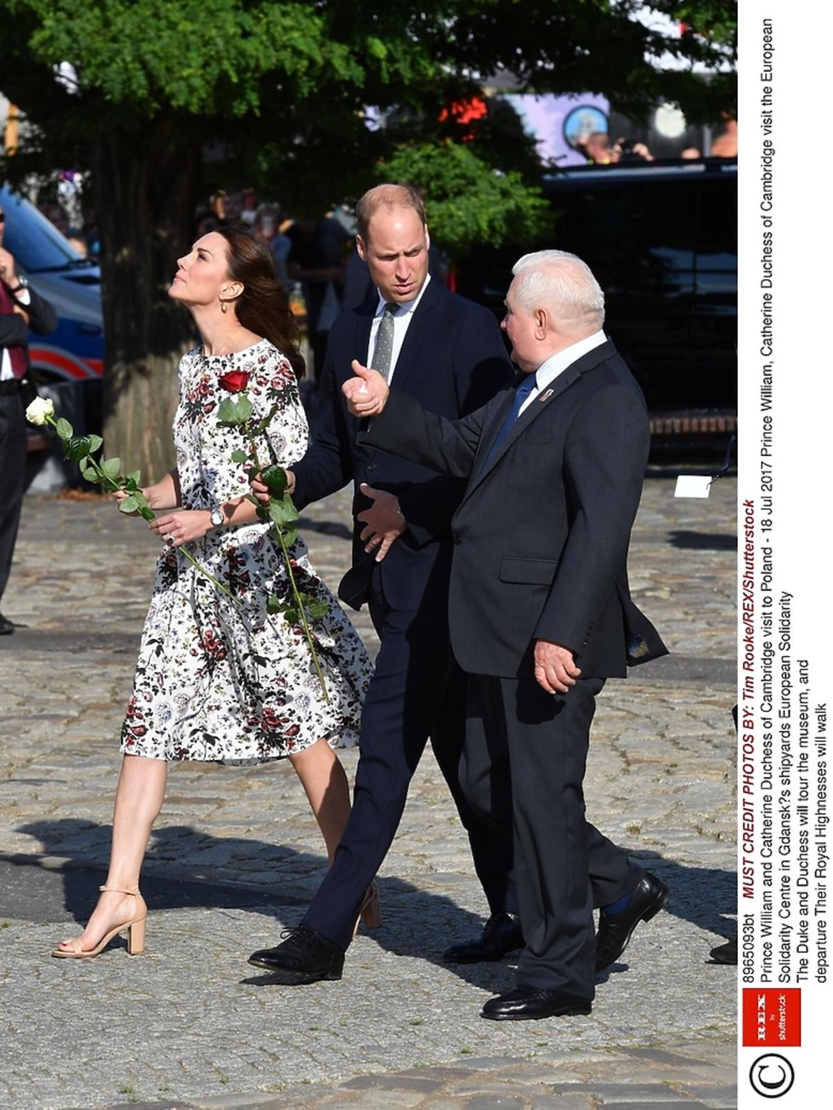 Księżna Kate i książę William na spotkaniu z Lechem Wałęsą w Stoczni
