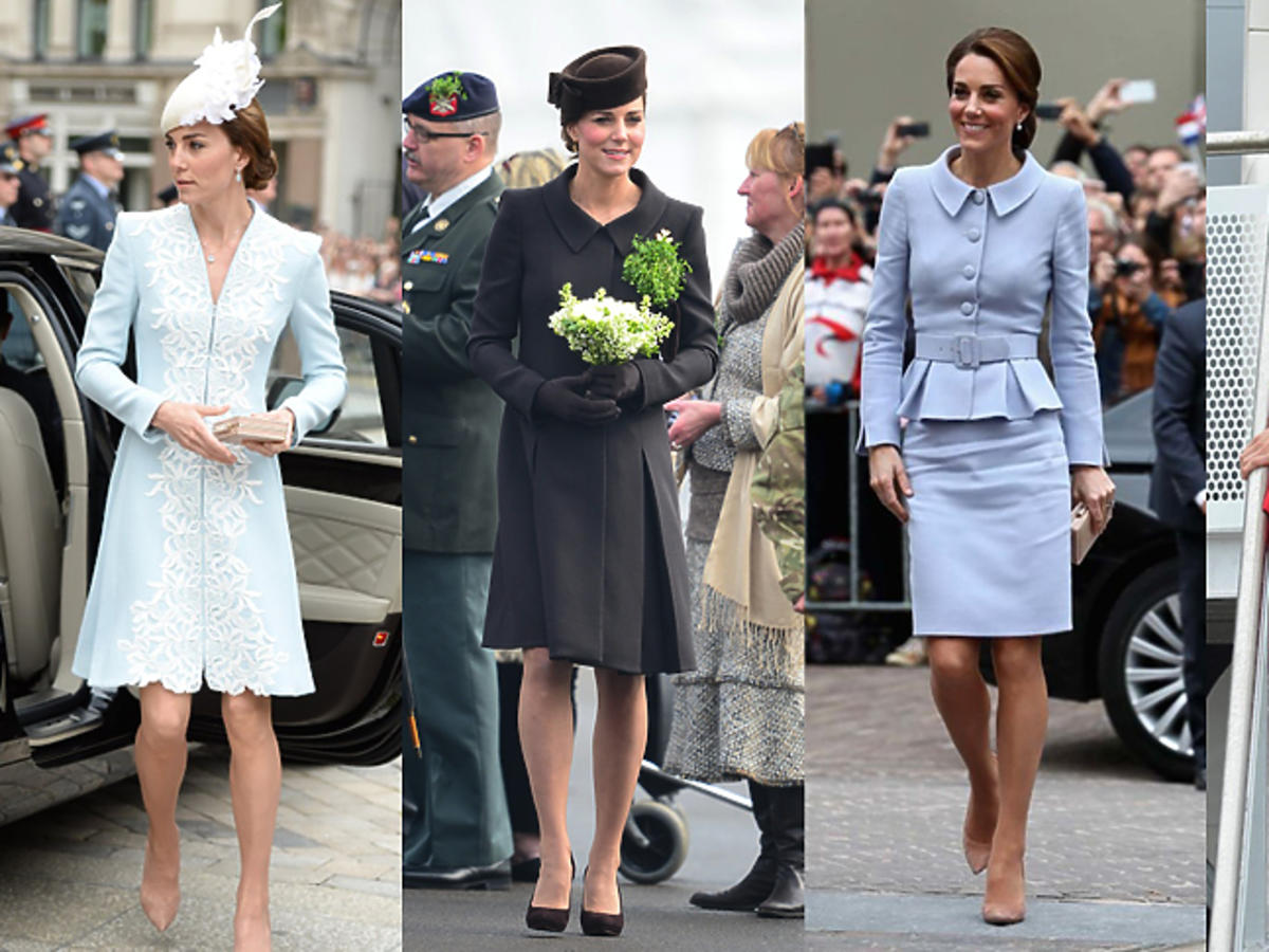 Księżna Kate w płaszczach od Catherine Walker