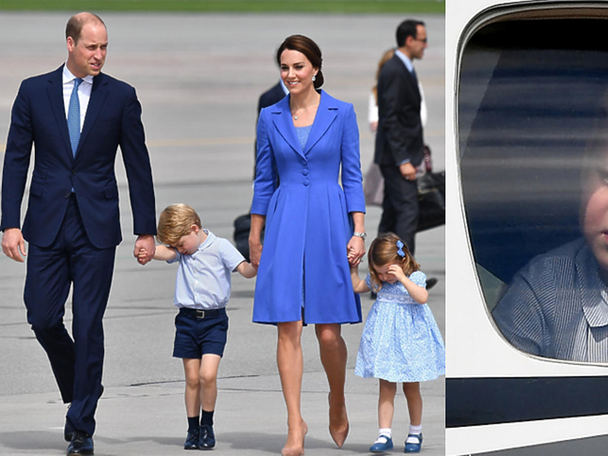 Księżniczka Charlotte i książę George na lotnisku odlatują z Polski