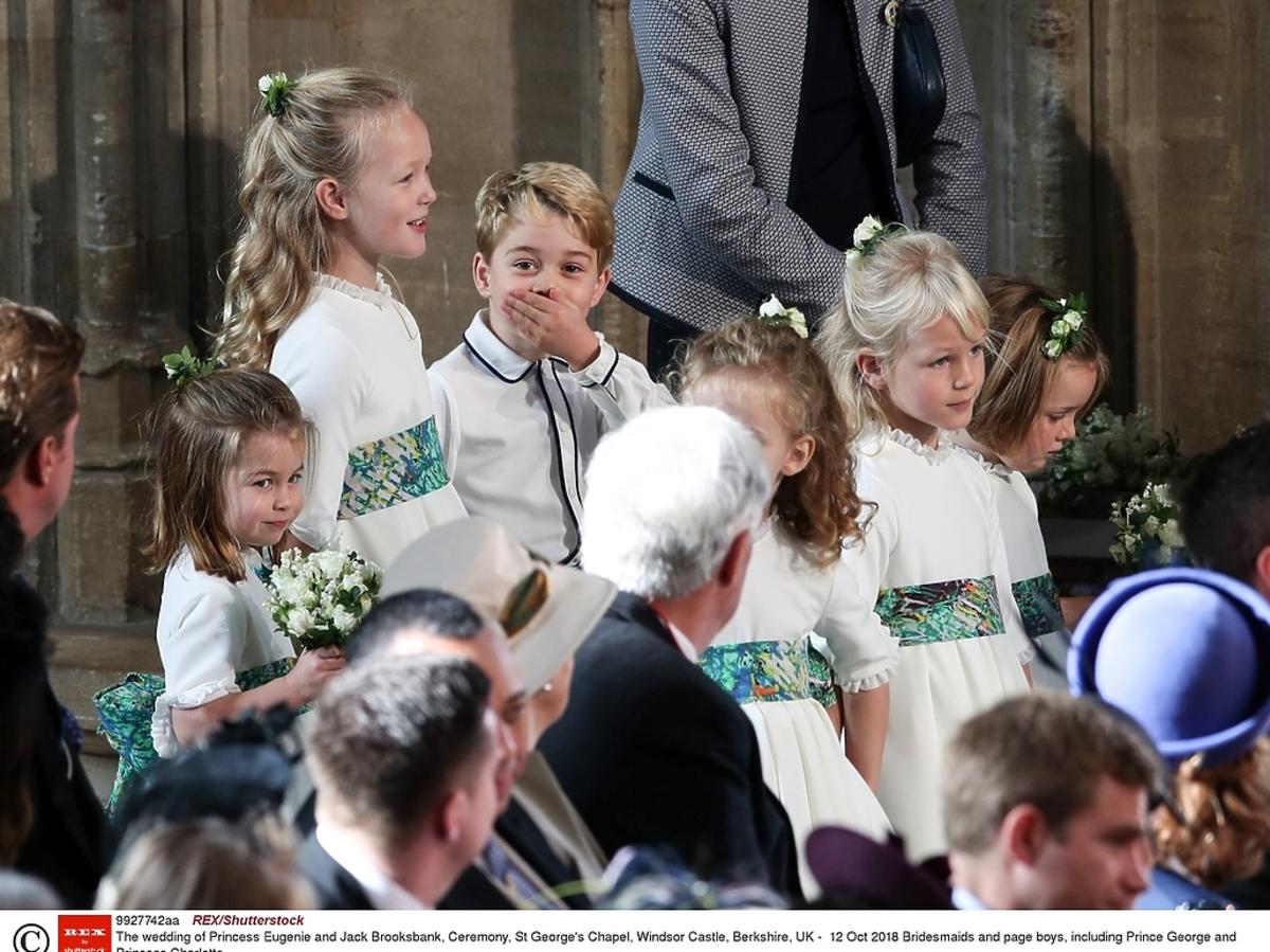 Księżniczka Charlotte i książę George na ślubie księżniczki Eugenii