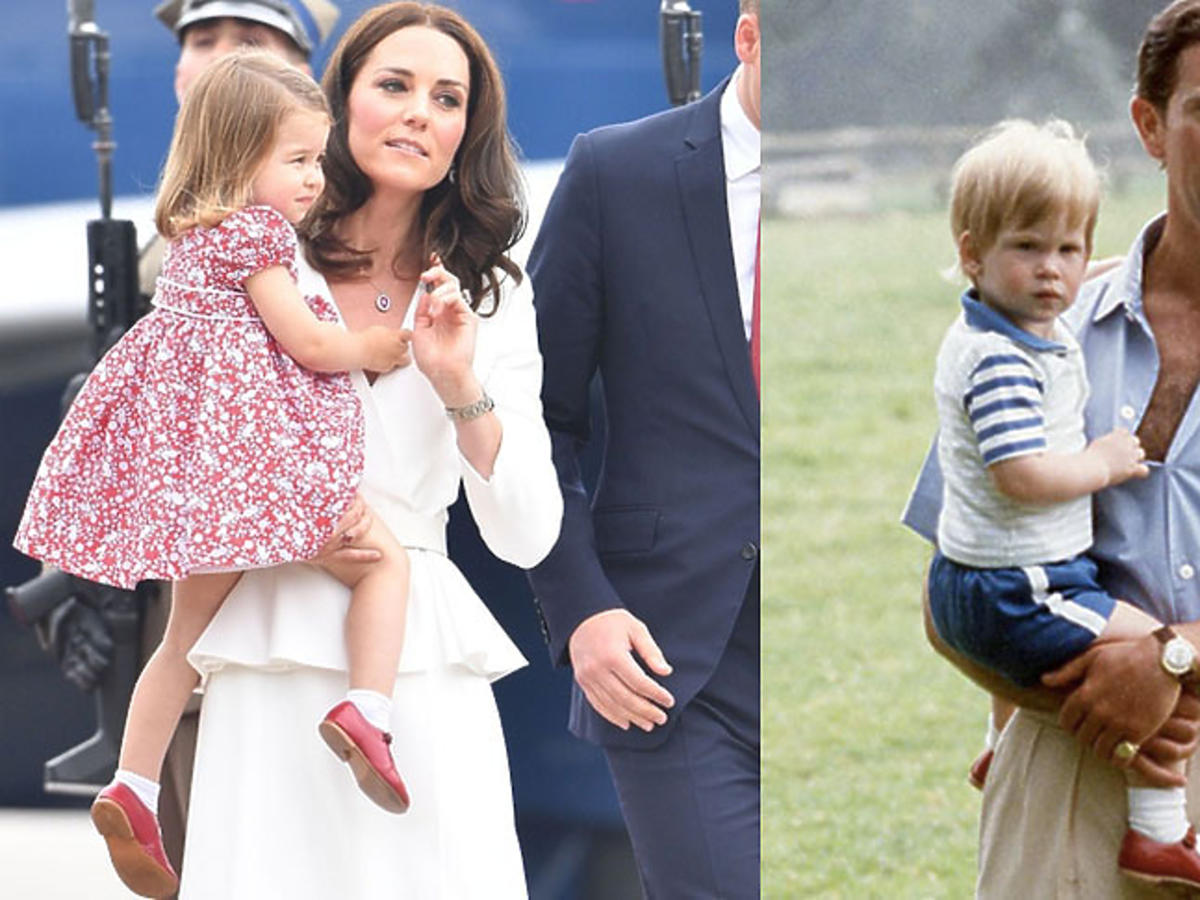 Księżniczka Charlotte nosi stare czerwone buty po wujku Harrym