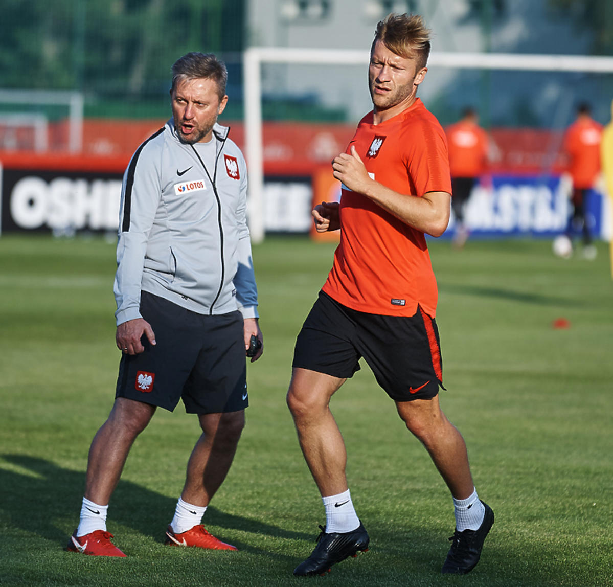 Kuba Błaszczykowski i Jerzy Brzęczek podczas treningu reprezentacji Polski