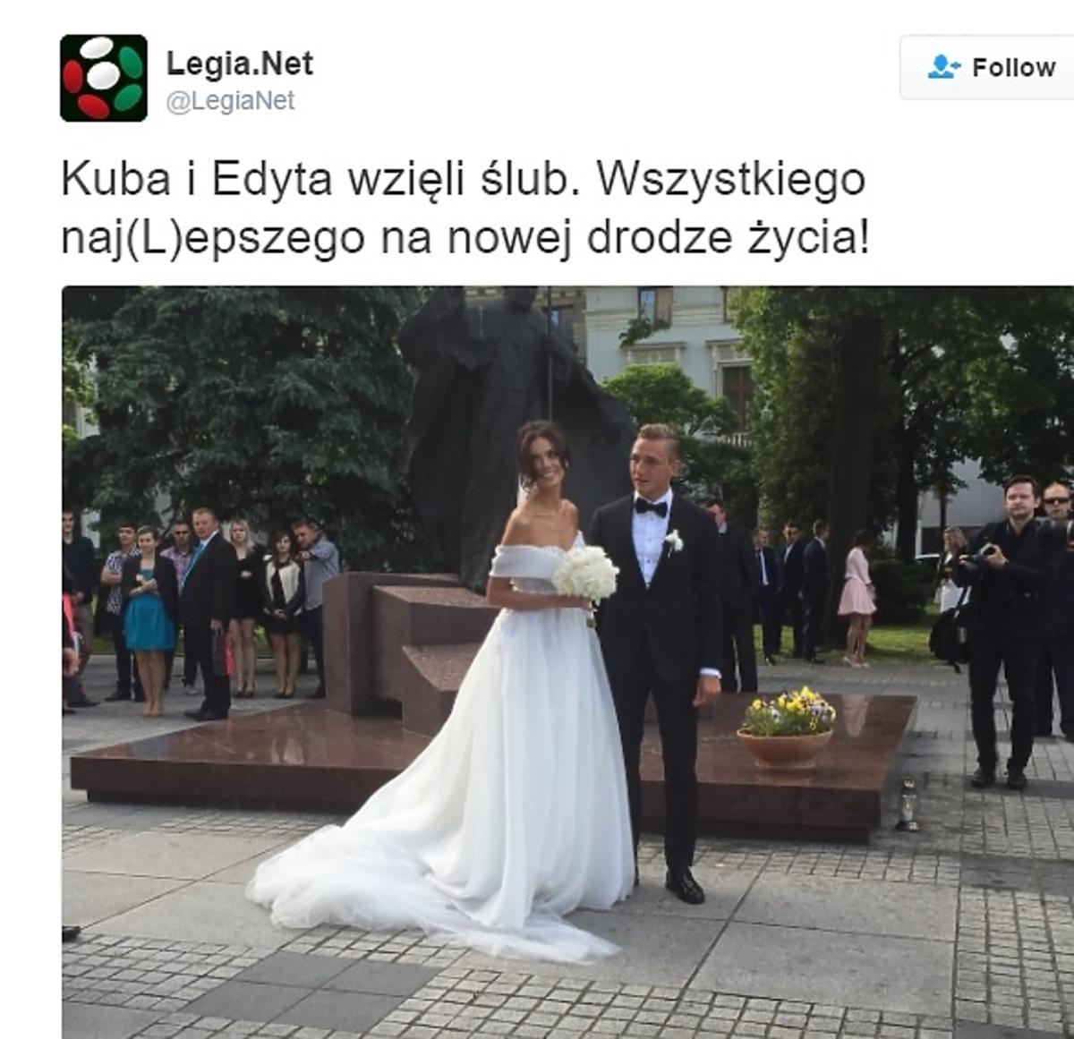 Kuba Rzeźniczak i Edyta Zając wzięli ślub