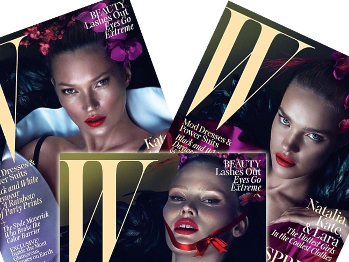 Lara Stone, Natalia Vodianova i Kate Moss na okladce magazynu "W"