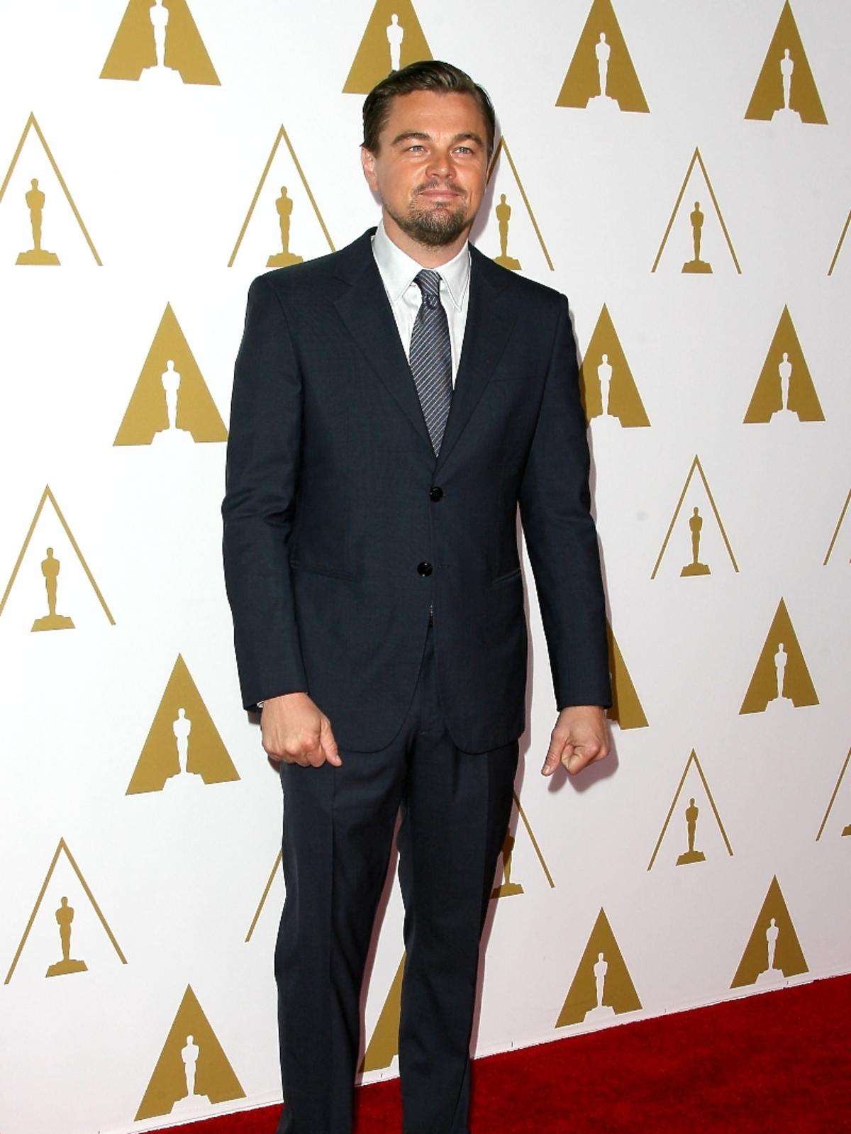 Leonardo DiCaprio podczas konferencji prasowej nominacji do Oscarów 2014