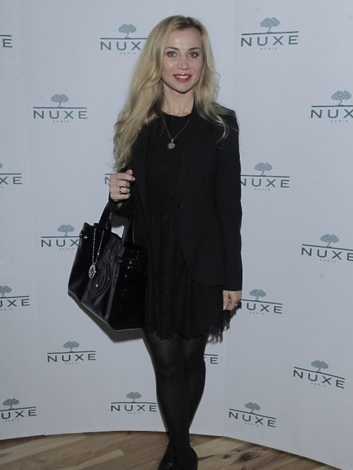 Lidia Kopania na konferencji prasowej Nuxe Nuxellence Jeunesse