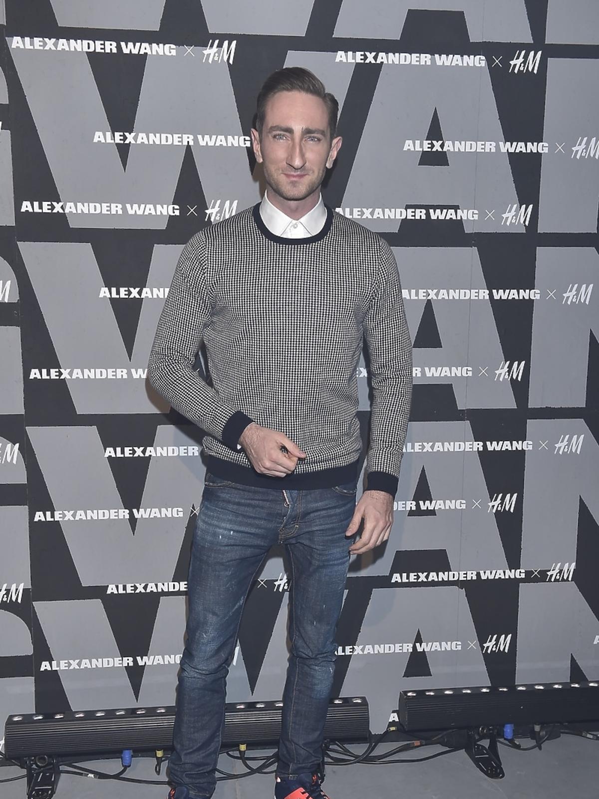Łukasz Jakóbiak na premierze kolekcji Alexander Wang dla H&M