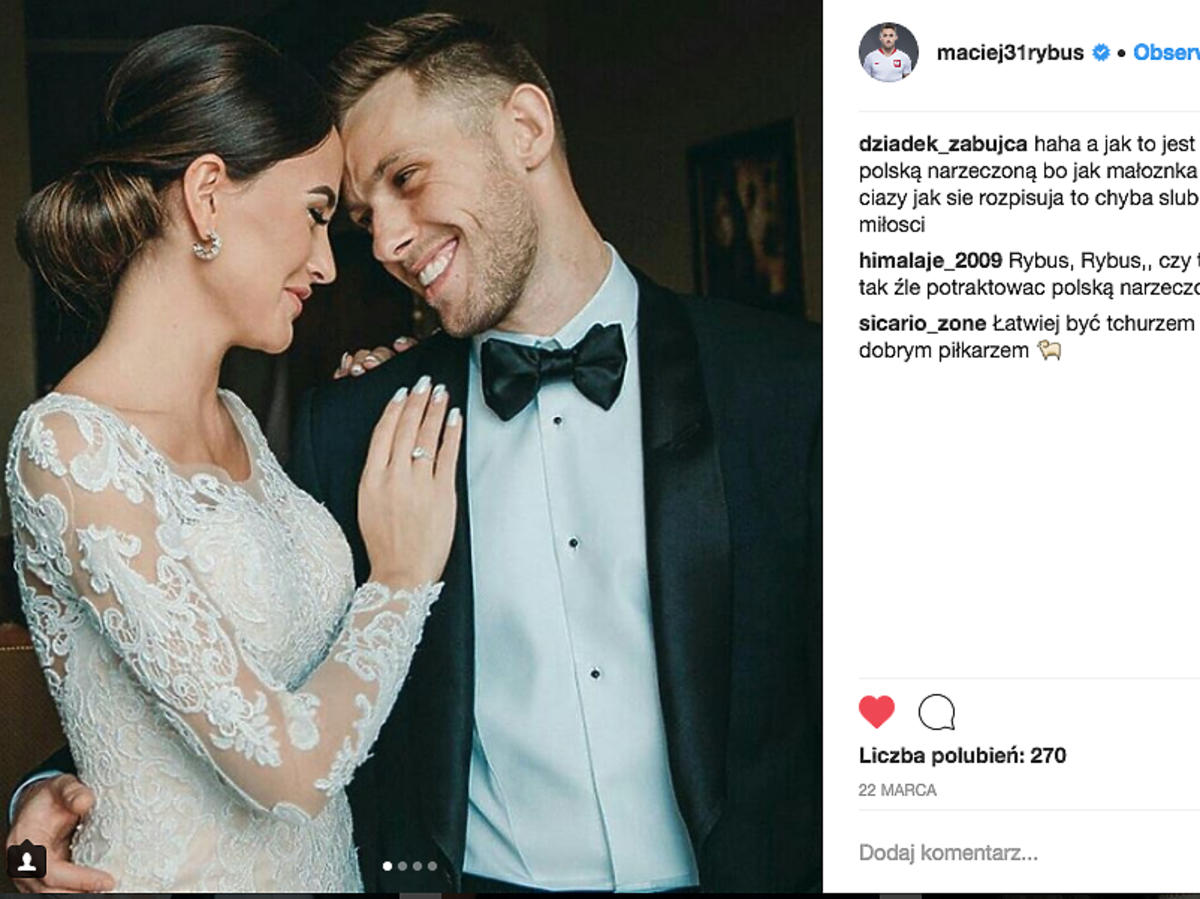 Maciej Rybus z żoną