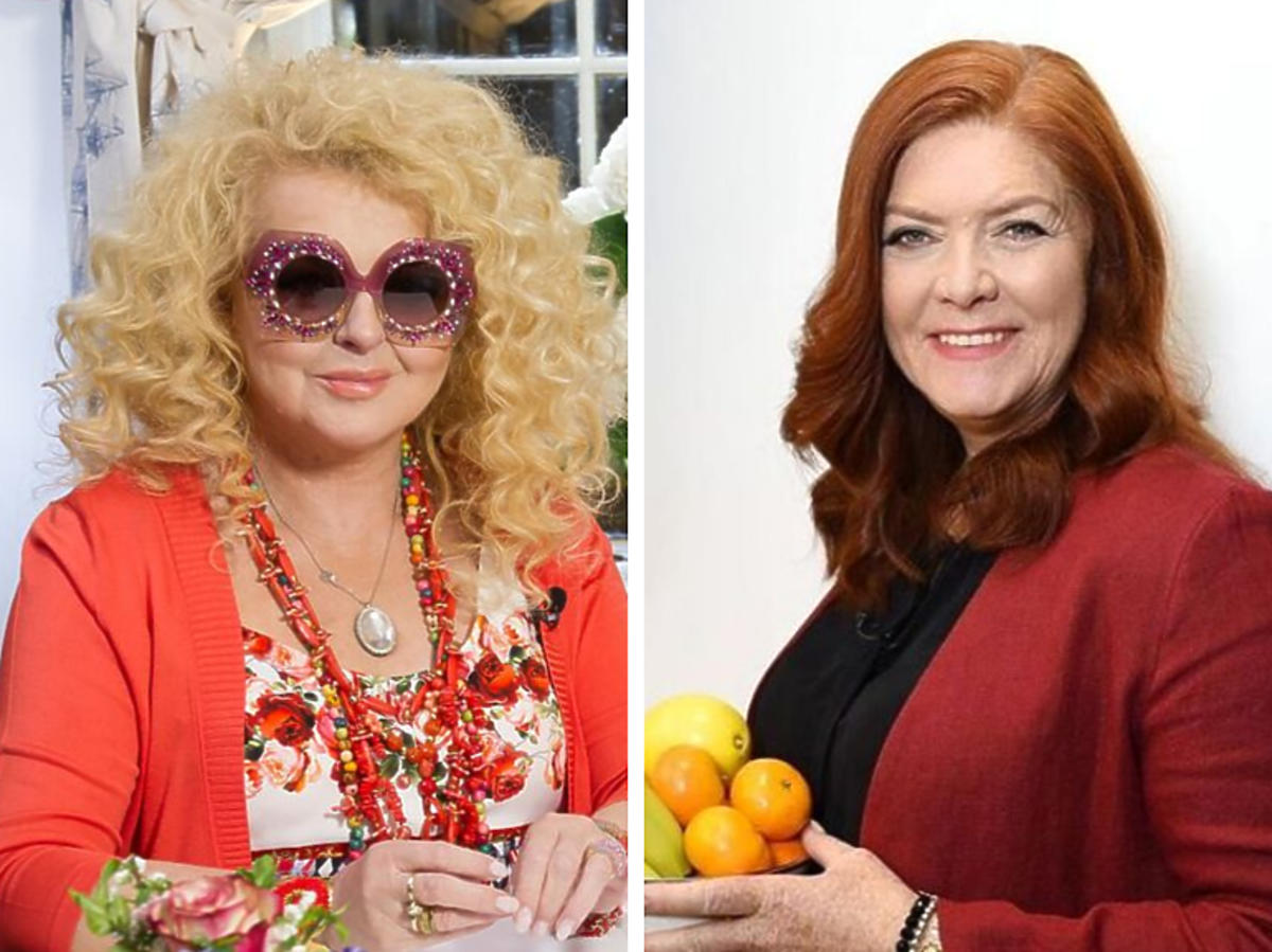 Magda Gessler w okularach, Katarzyna Dowbor na planie programu "Nasz nowy dom"