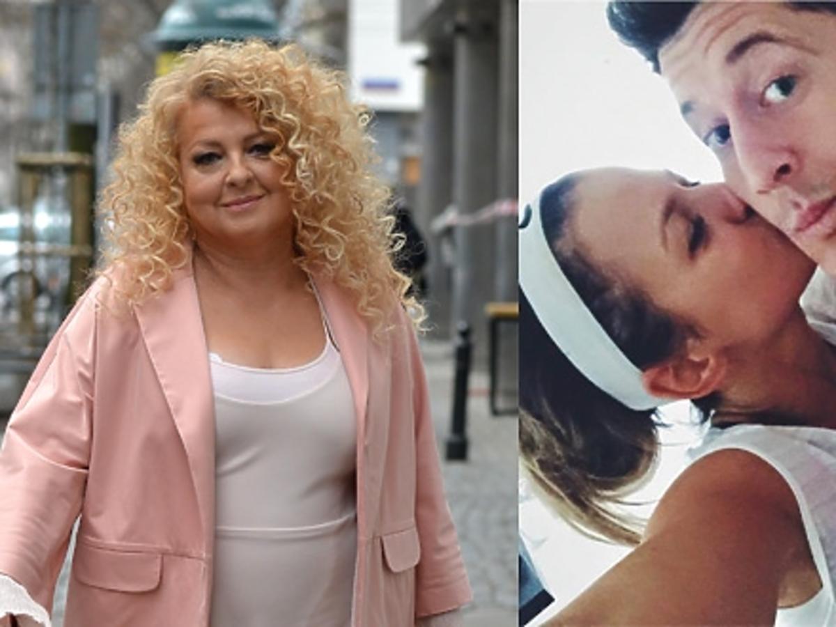 Magdal Gessler w rózowej sukience na ulicy, Anna Lewandowska całuje Lewandowskiego, Monika Olejnik w niebiskich okularach