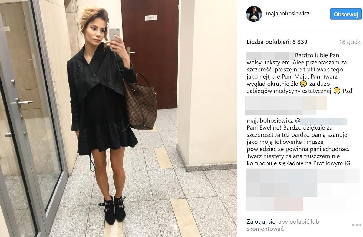 Maja Bohosiewicz ostro do hejterki na Instagramie