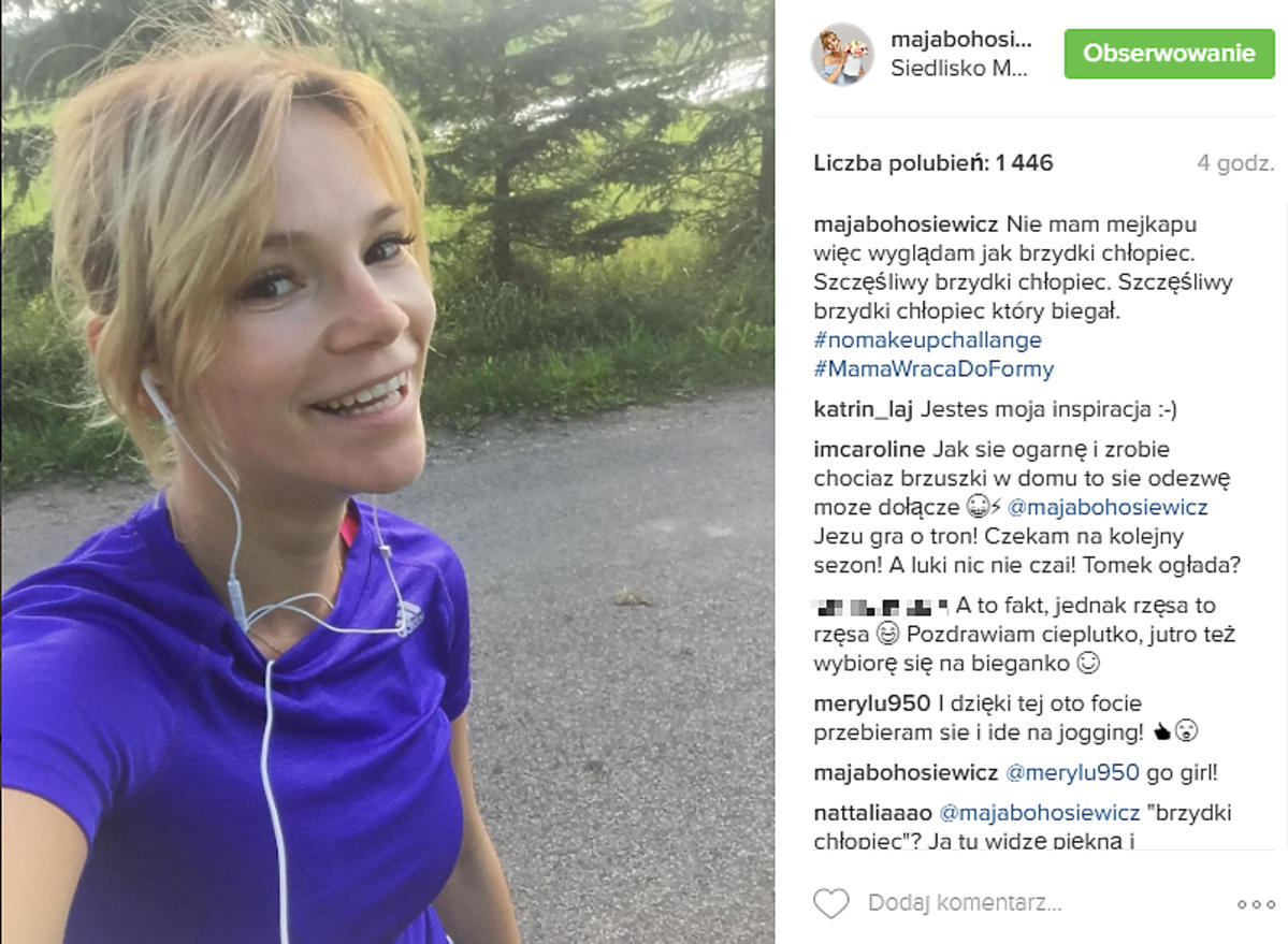 Maja Bohosiewicz w niebieskiej bluzce