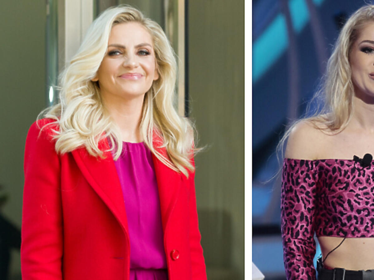 Maja Frykowska w czerwonym płaszczu, Magda Wójcik w krótkiej bluzce