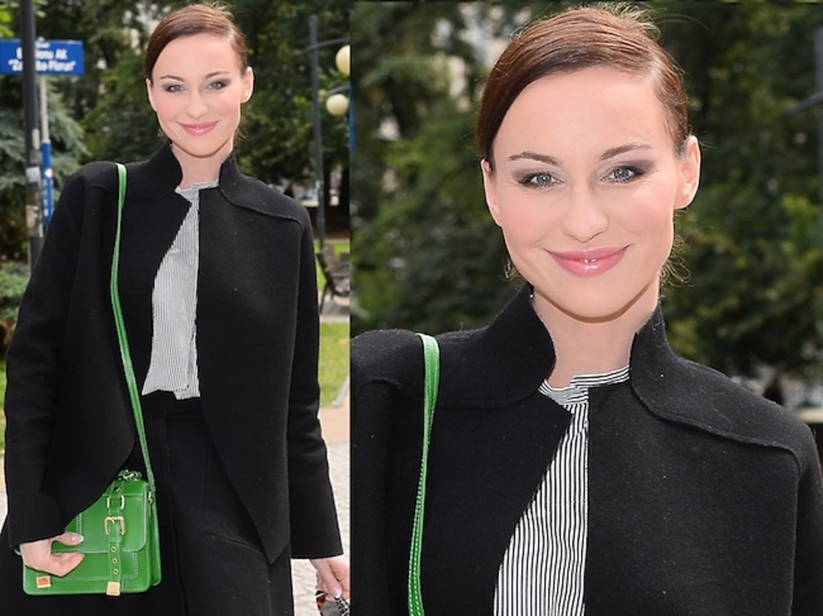 Maja Hirsch na prezentacji perfum Giorgio Armani Si. Metamorfoza Mai Hirsch