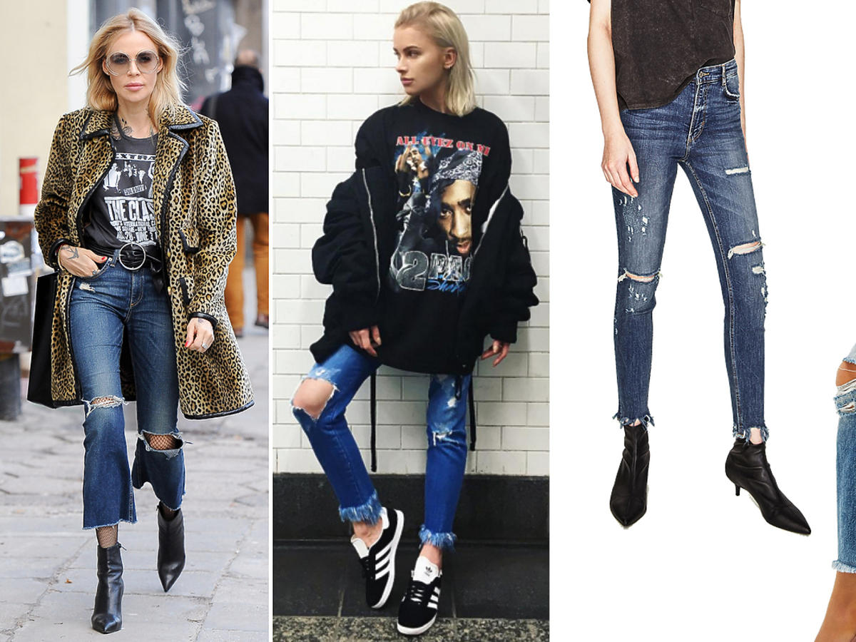 Maja Sablewska, Maffashion: dżinsy z postrzępionymi nogawkami - rurki, boyfriend, Zara H&M Reserved