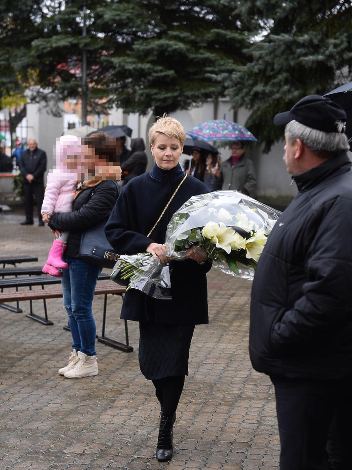 Małgorzata Kożuchowska na pogrzebie Witolda Pyrkosza