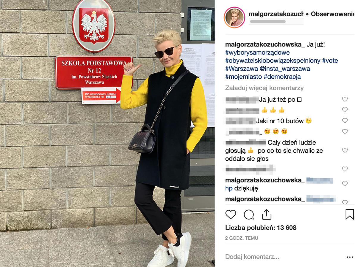 Małgorzata Kożuchowska oddała głos w wyborach samorządowych