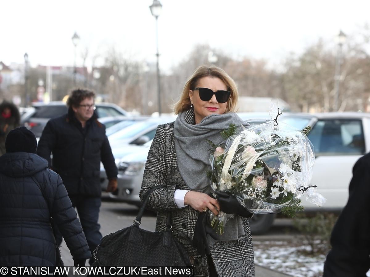 Małgorzata Ostrowska Królikowska na pogrzebie Agnieszki Kotulanki