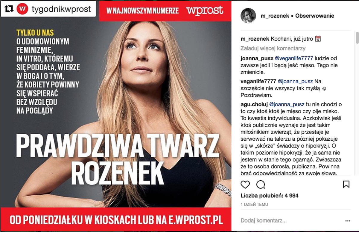 Małgorzata Rozenek na okładce Wprost