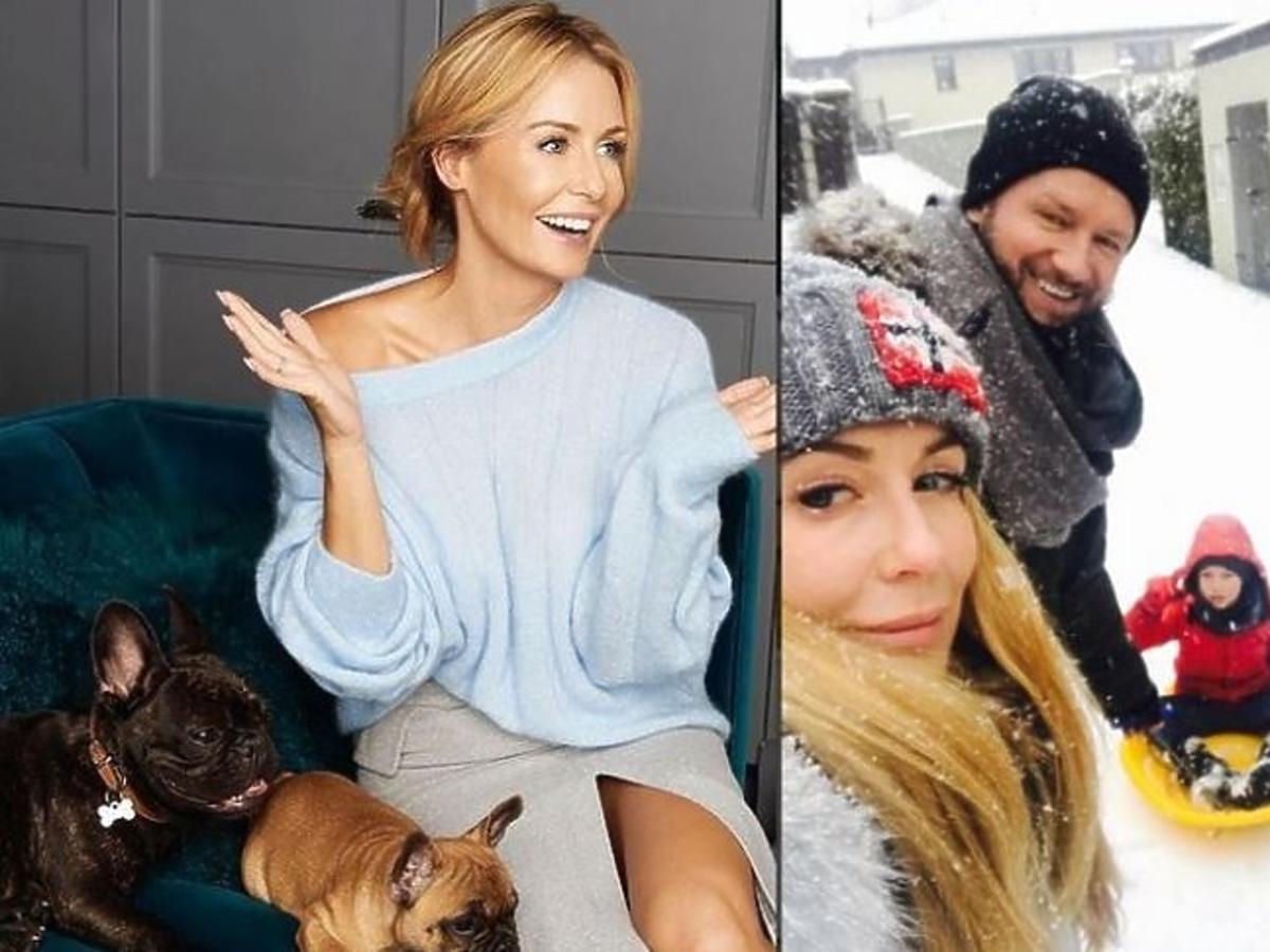 Małgorzata Rozenek w niebieskim swetrze