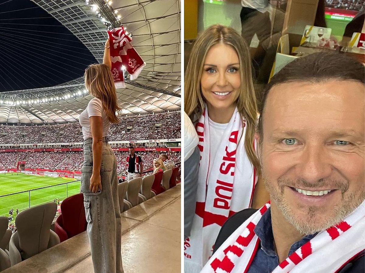 Małgorzata Rozenek z mężem na meczu Polski