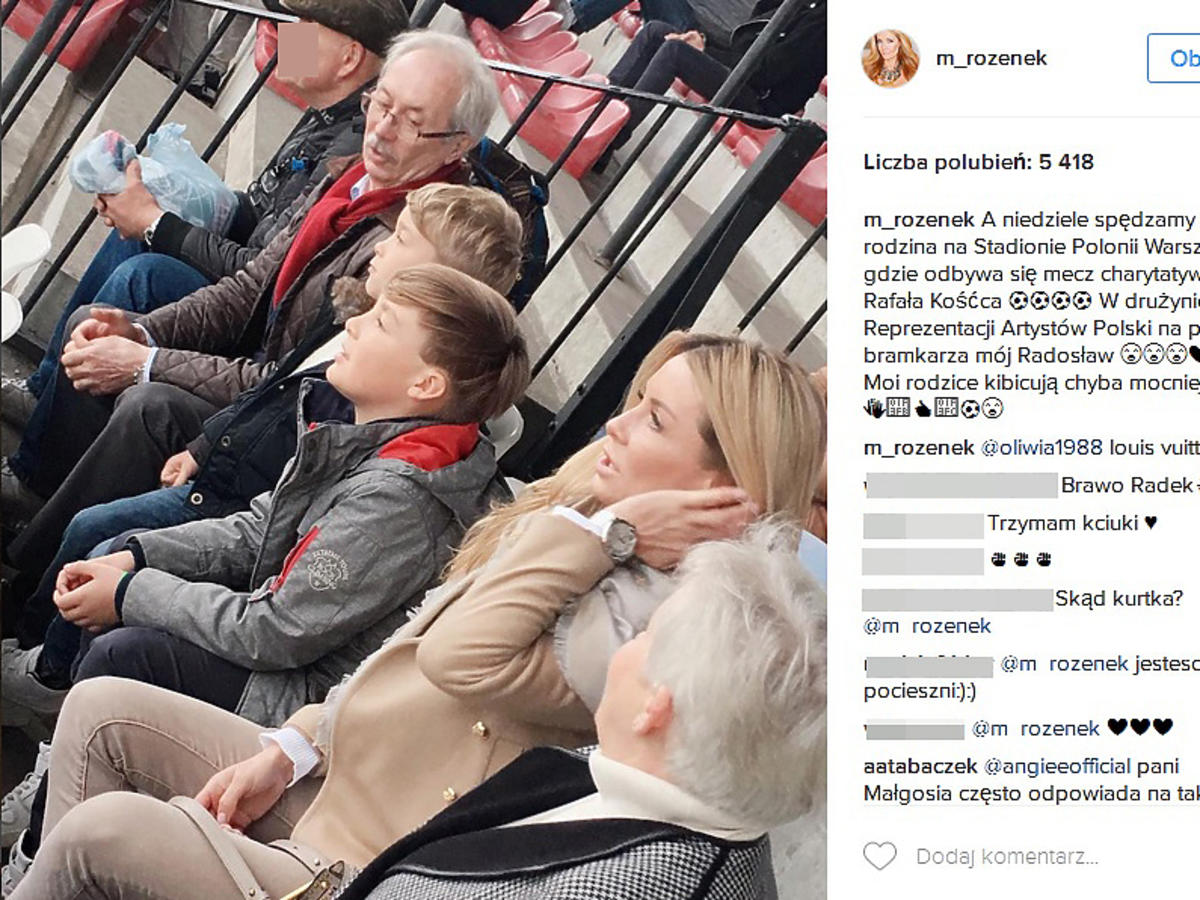 Małgorzata Rozenek z synami i rodzicami kibicowała Radosławowi Majdanowi na meczu