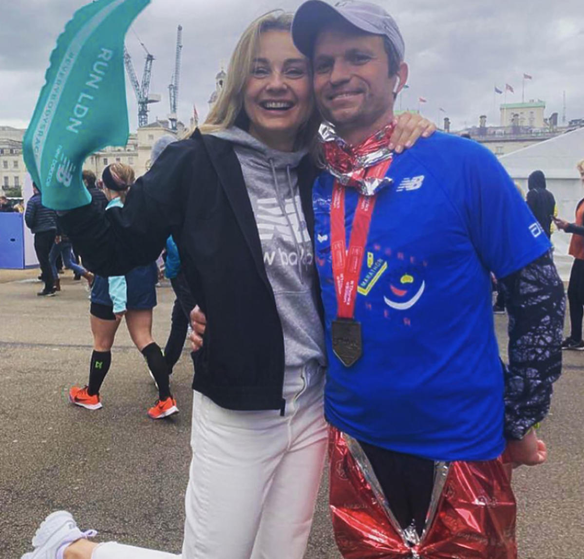Małgorzata Socha z mężem na londyńskim maratonie