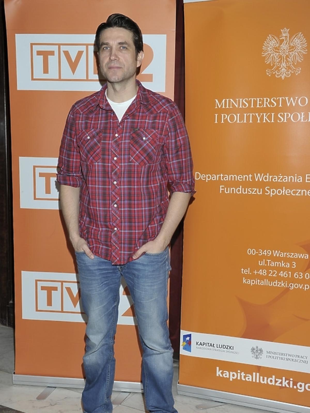 Marcin Dorociński na konferencji serialu 