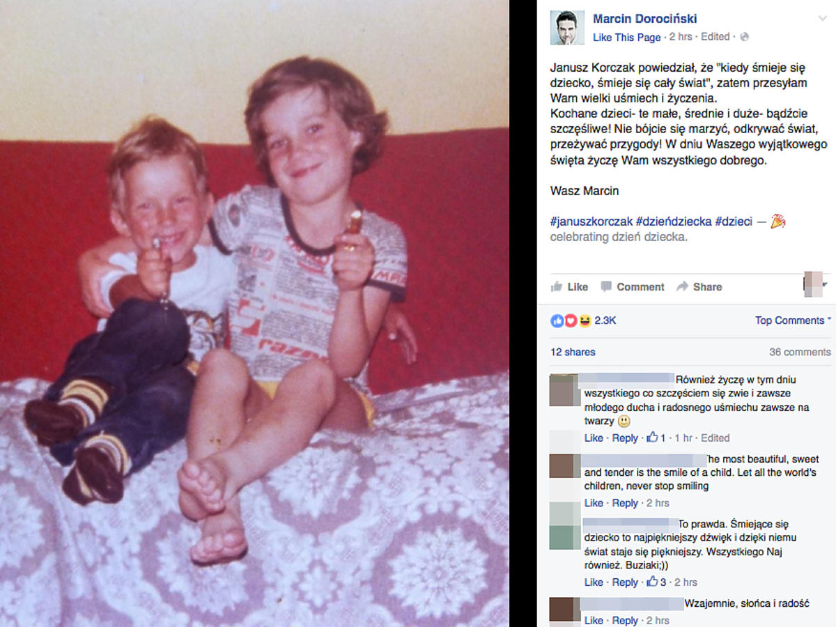 Marcin Dorociński w dzieciństwie