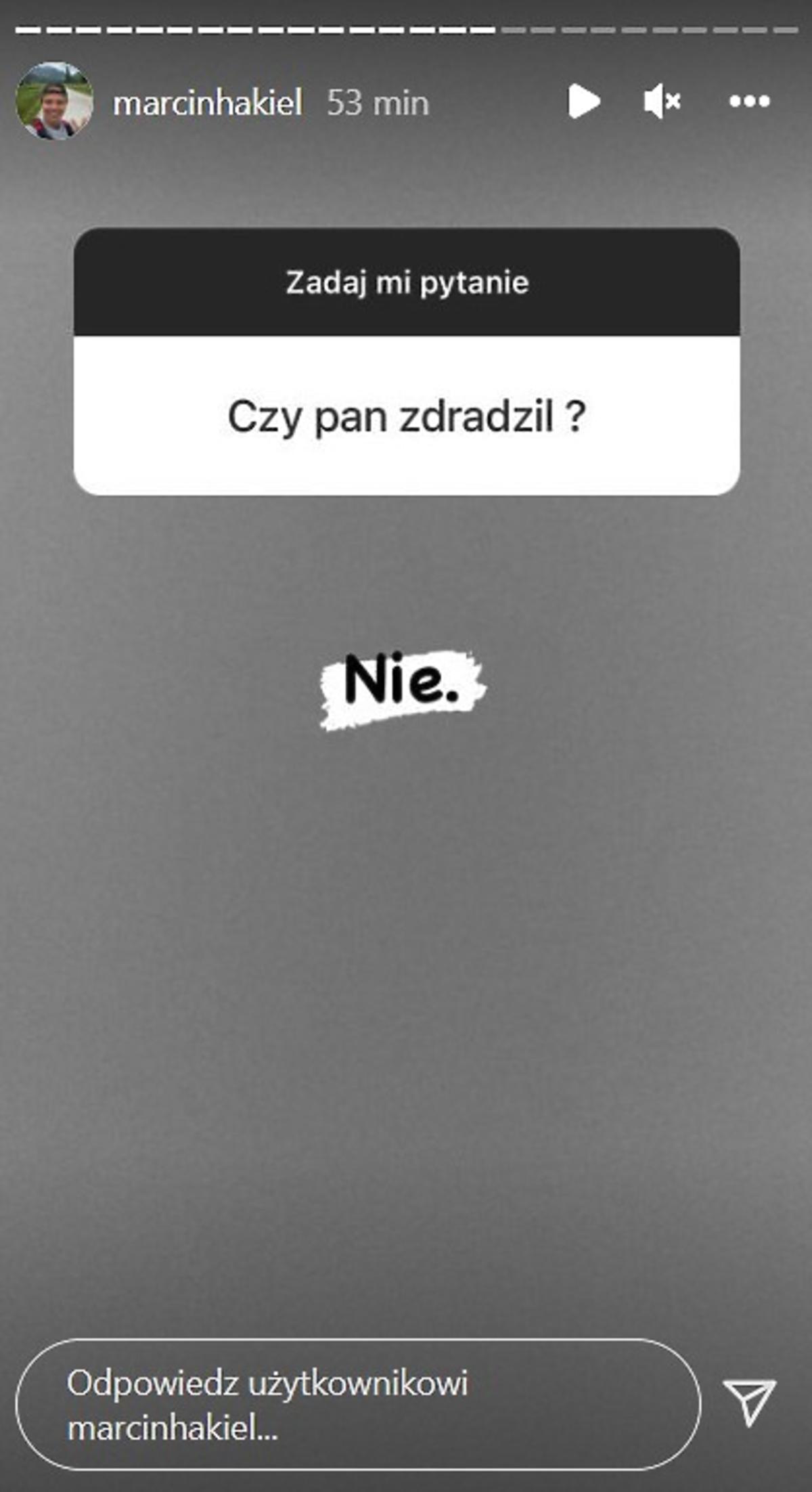 Marcin Hakiel zabrał głos w sprawie rozstania