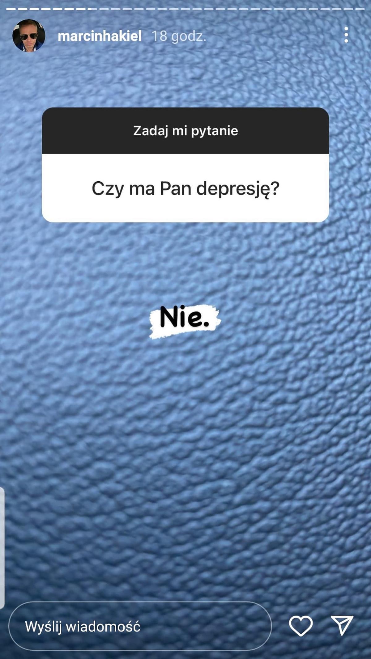 Marcin Hakiel zdradził, czy walczy z depresją