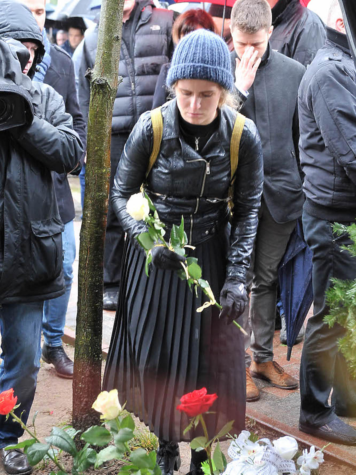 Marcjanna Lelek na pogrzebie Witolda Pyrkosza