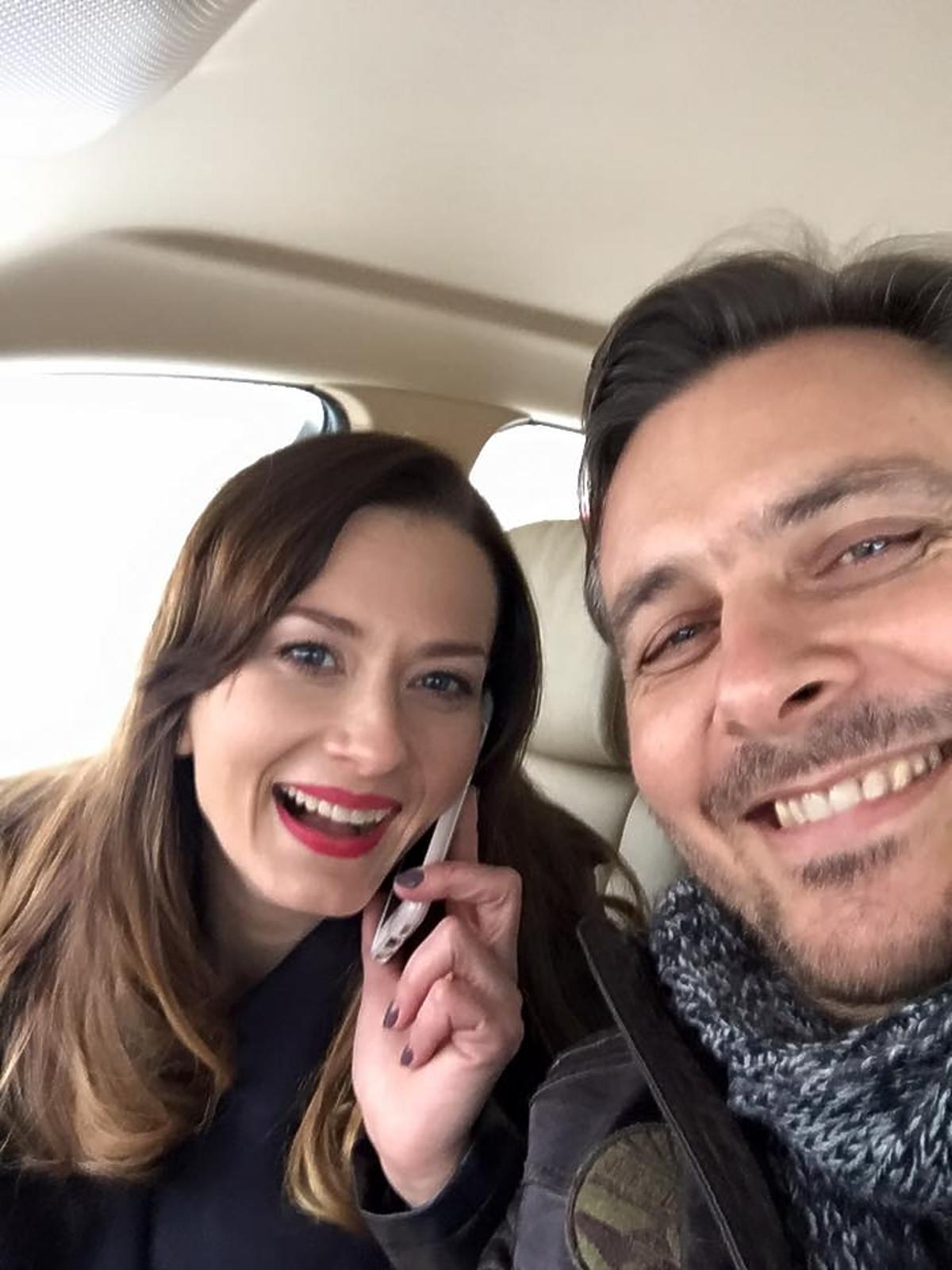 Marek Bukowski i Anita Sokołowska na planie Przyjaciółek