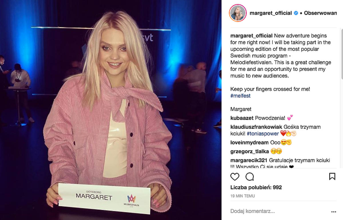 Margaret chce wystąpić w szwedzkich preselekcjach do Eurowizji 2018