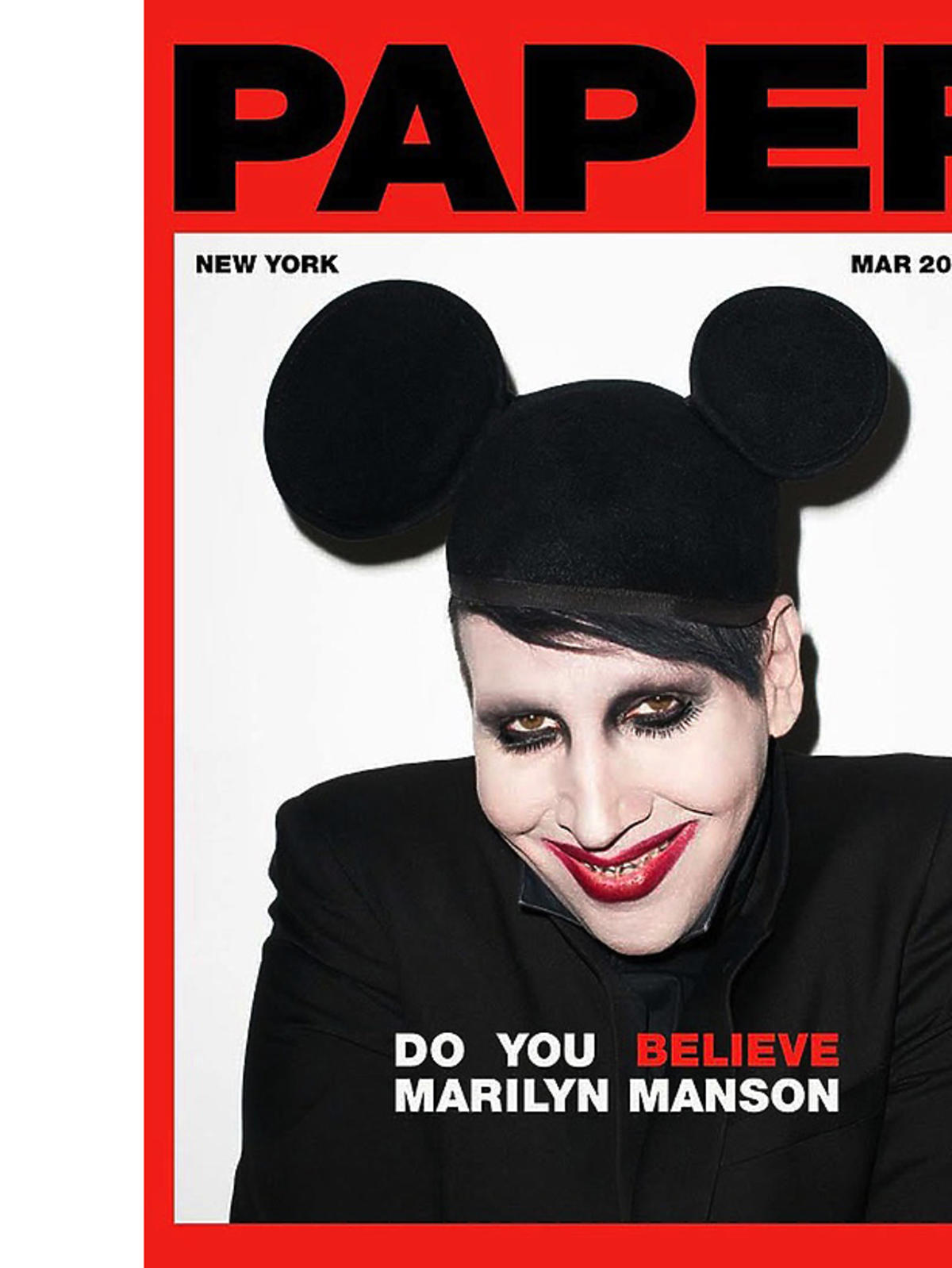 Marilyn Manson z uszami Myszki Miki na okładce „Paper’’
