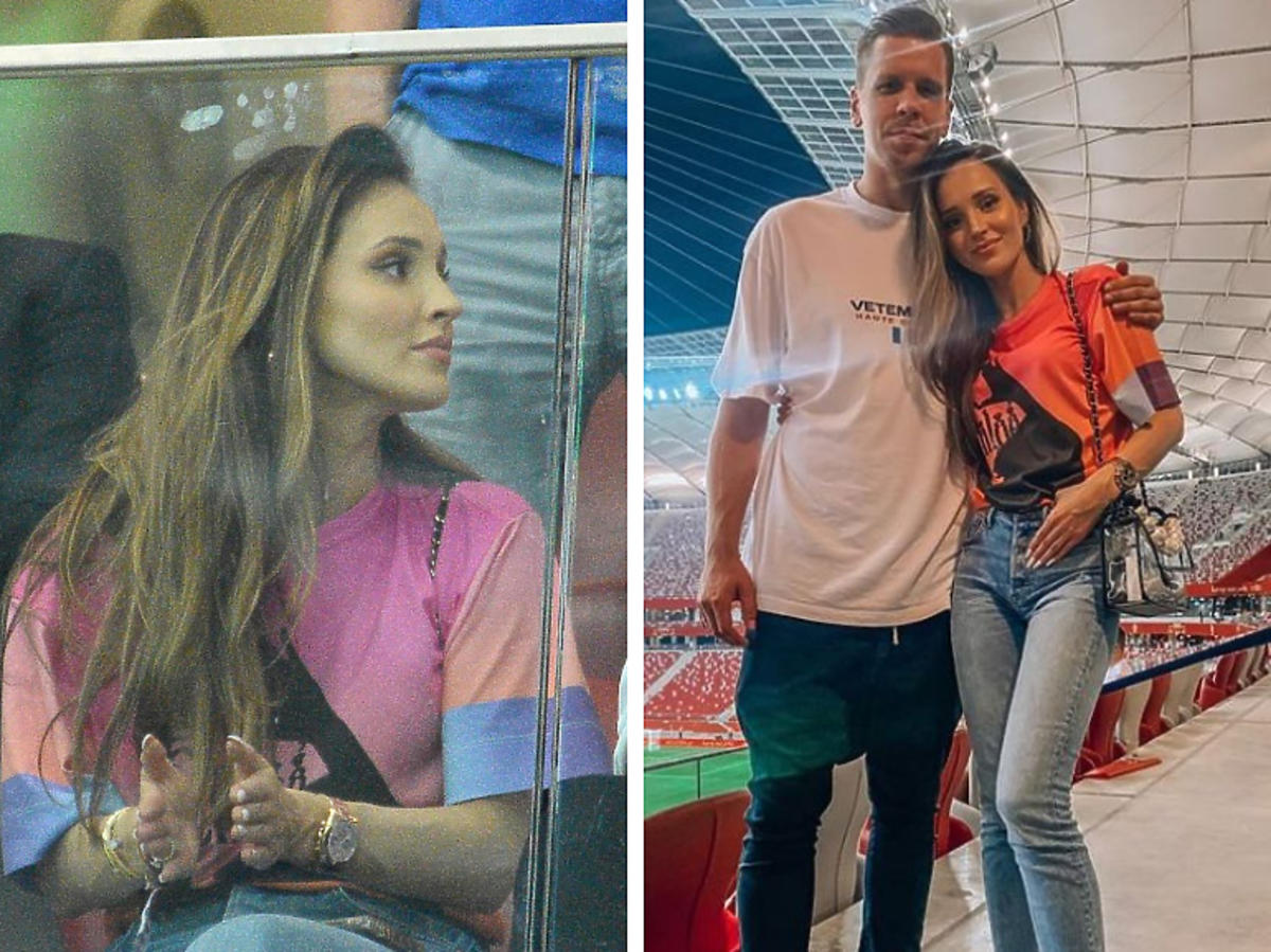 Marina i Wojciech Szczęsny na meczu Reprezentacji Polski