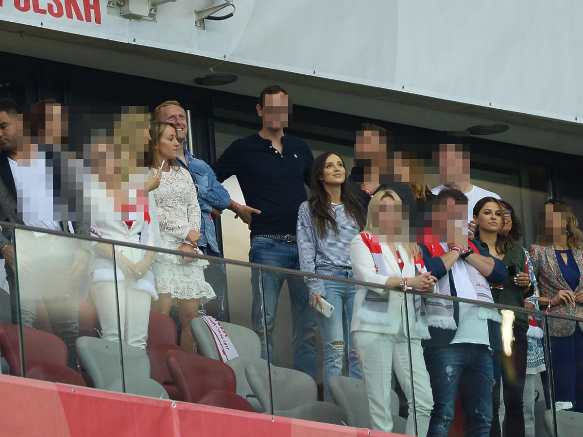 Marina, Lewandowska, Glik na meczu Polska Rumunia
