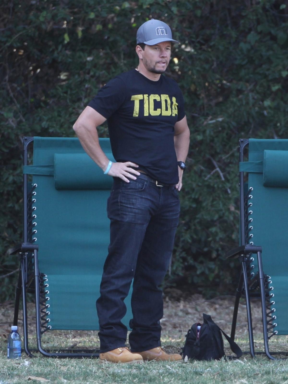 Mark Wahlberg na meczu syna